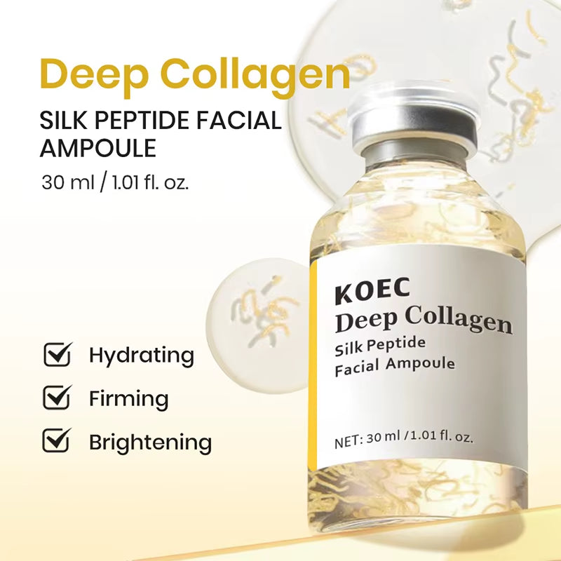 Silk Collagen Peptide Essence for Women Tightening Hydration Deep Collagen Hydrating Essence Korean Anti-Aging Firming Serum