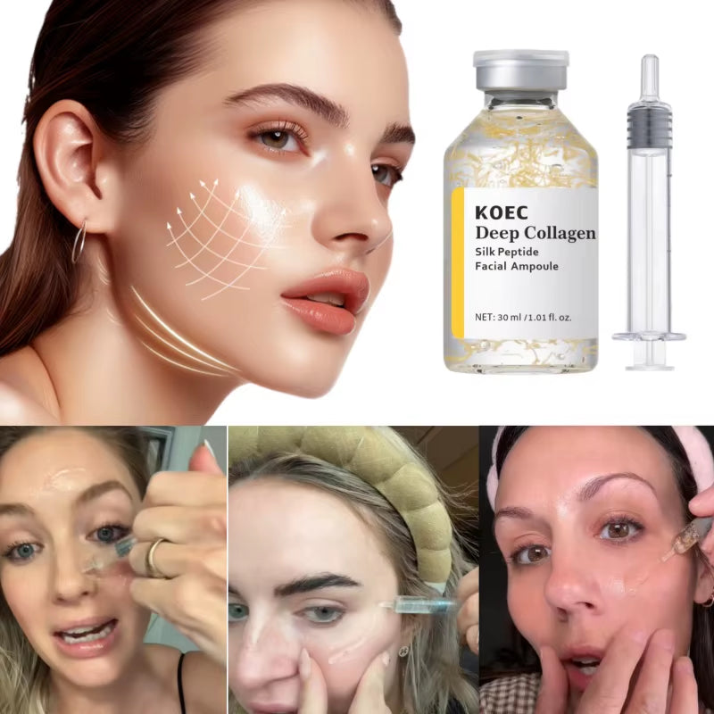 Silk Collagen Peptide Essence for Women Tightening Hydration Deep Collagen Hydrating Essence Korean Anti-Aging Firming Serum